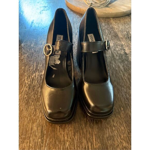 Steve Madden Y2K Black Odart Platform Chunky Heel Mary Janes sz 7.5 EUC - Picture 3 of 6